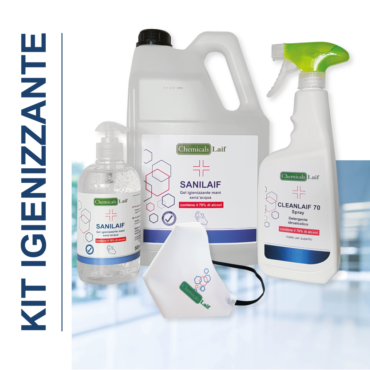 kit igienizzante Cleanlaif70 e Sanilaif